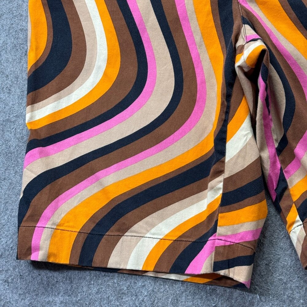 Loudmouth Golf Shorts Men 38 Brown Pink Orange Retro 70's Squiggle Stripes - Picture 5 of 13